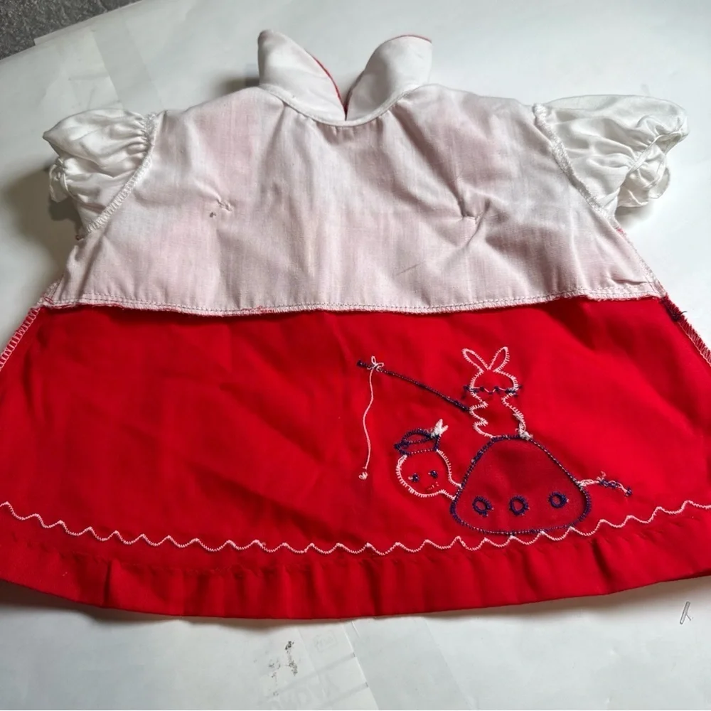 Vintage Nannette Vibrant Red and White Apparel